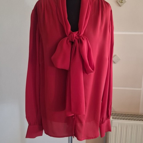 Xandres silk blouse like new, red, size XL