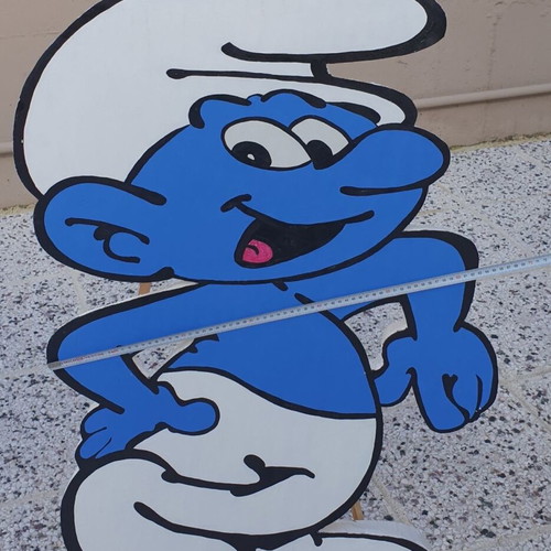 Handmade baptism decoration with Smurfs theme, 6 pieces
