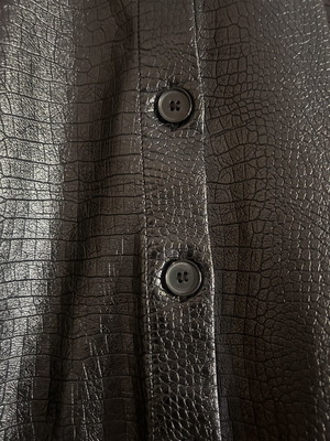 Zara vintage crocodile leather shirt, black, size S