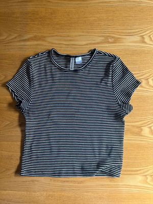 Striped women's blouse H&M size M like new, black and white