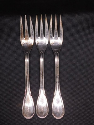Sambonet Italy SBT 3 silver plated fish forks