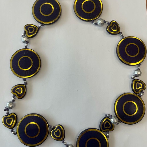 Long blue and gold necklace like new