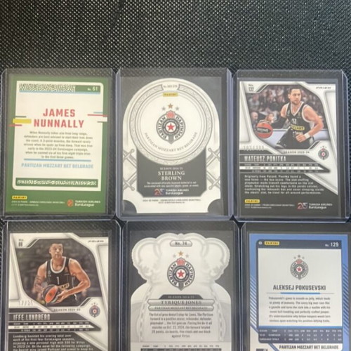 Partizan Basketball Cards new lot with James Nunnally and Sterling Brown patch
