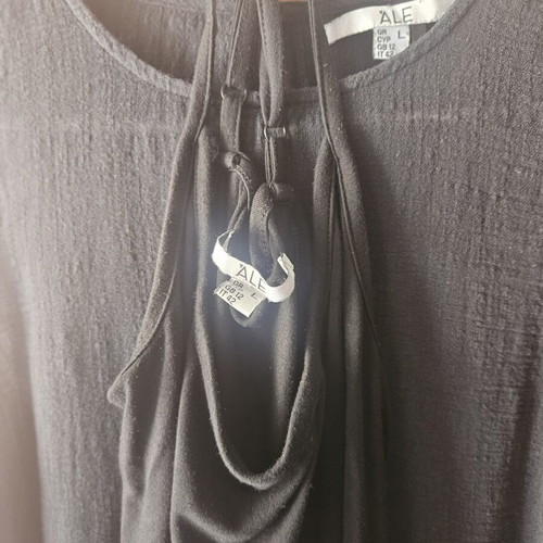 A.L.E. linen dress, black, size L with slip