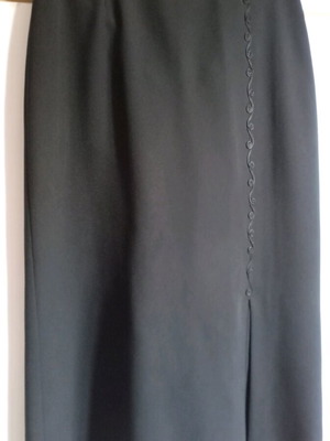 Pencil skirt like new midi straight line with embroidery and slit