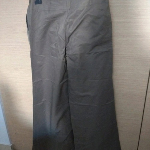 Shiny bell-bottom pants new, size Large, green and gold