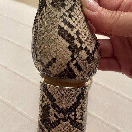Bershka high-heeled sandals animal print snake pattern 8cm ankle strap like new