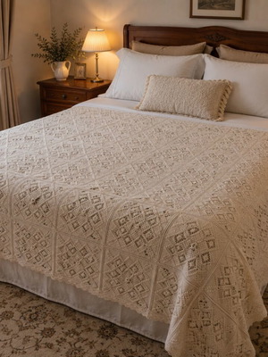 Handmade knitted blanket and throw