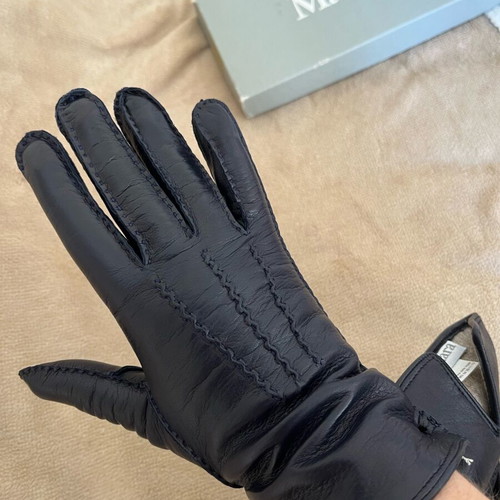 Max Mara gloves new, blue, leather with wool lining