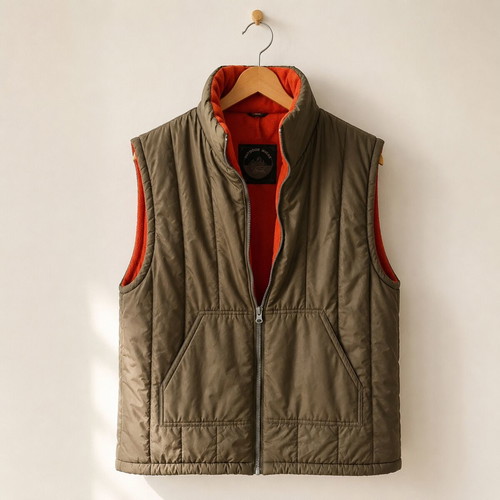 Outdoor Wear men's sleeveless jacket XL, like new, khaki with fleece