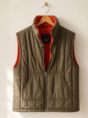 Outdoor Wear men's sleeveless jacket XL, like new, khaki with fleece