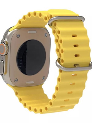 Λουράκι Ocean Band Wave σιλικόνης για Apple Watch 42/44/45/49mm κίτρινο καινούργιο