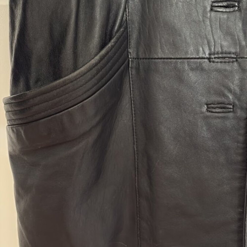 Leather coat size M used, black with batwing sleeves
