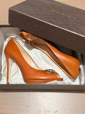 Γόβες Gucci Horsebit Peep Toe Δερμάτινες Νο39 Σαν Καινούργιο Ταμπά