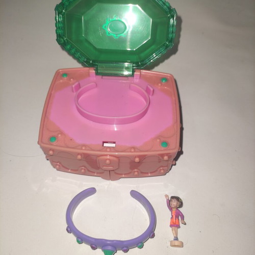 Polly Pocket Emerald Garden Bluebird 2000 used with bracelet and figure