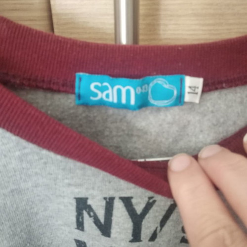 Sam 0-13 sweatshirt used for 14-year-old boy gray-bordeaux