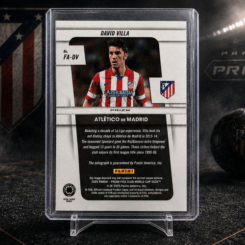 David Villa Panini Prizm Autograph Card Atlético de Madrid new