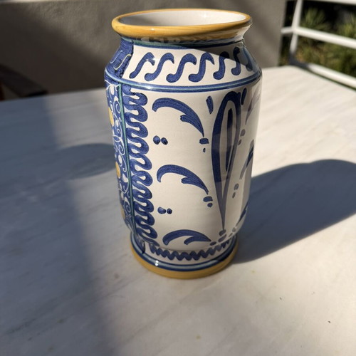 Italian Albarello Simonetti Castelli ceramic pharmacy jar, like new