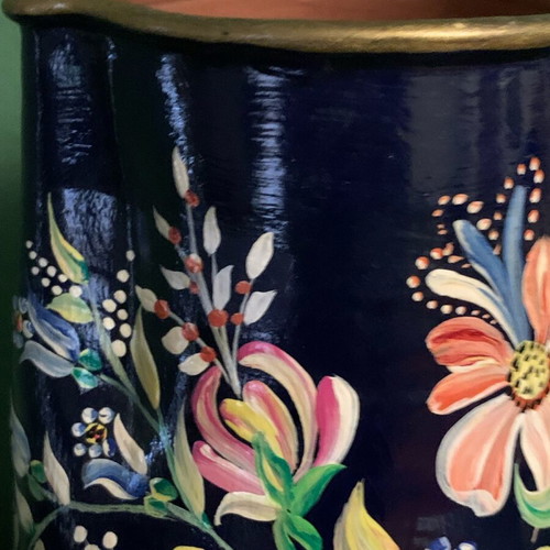 Handmade water pitcher and serving plate set like new with acrylic painting