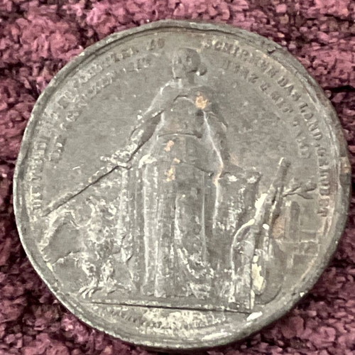 German bronze medal 1862 used, Frankfurt commemorative