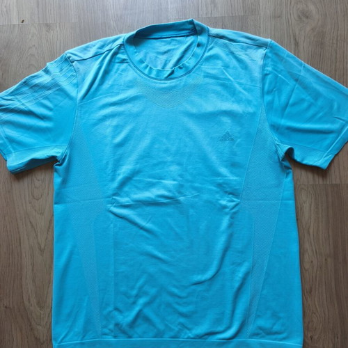 Adidas men's sports shirt used, Clima cool, size Small, turquoise
