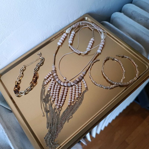 Summer jewelry set pink - gold like new