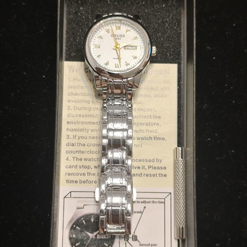 ORUSS 1853 women's quartz watch with day and date