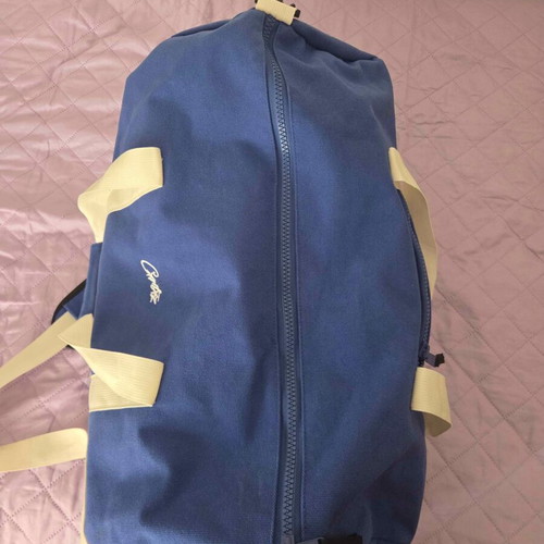 Corteiz blue and white duffel bag like new