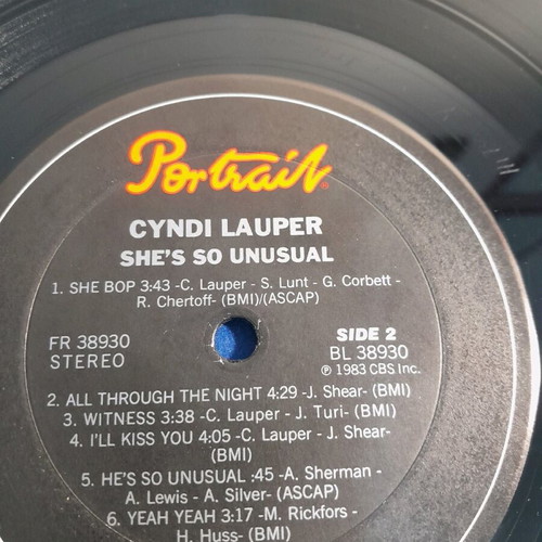Cyndi Lauper She's So Unusual vinyl used, original