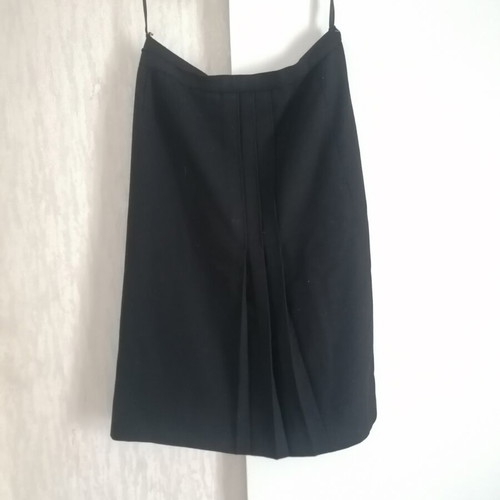 Vintage wool black midi skirt used, size M