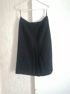 Vintage wool black midi skirt used, size M