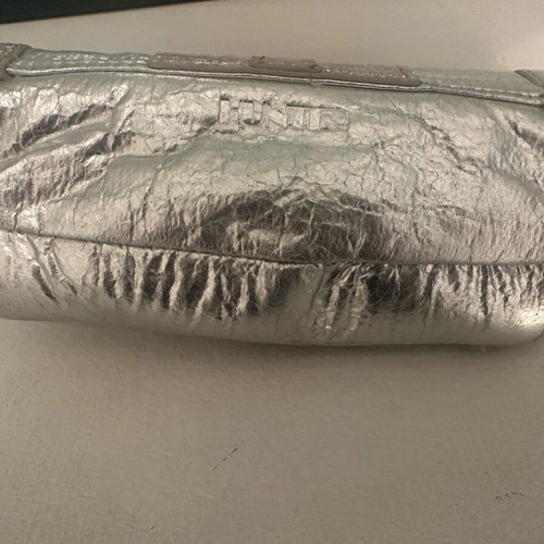 Hunter Handbag used, silver with animal print lining