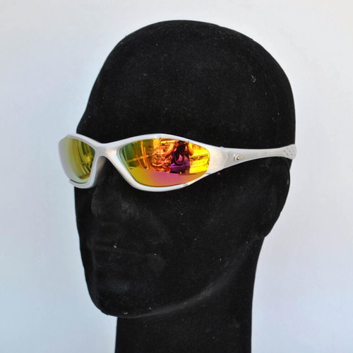 Vintage Rave sunglasses Matrix style silver frame gold lenses like new