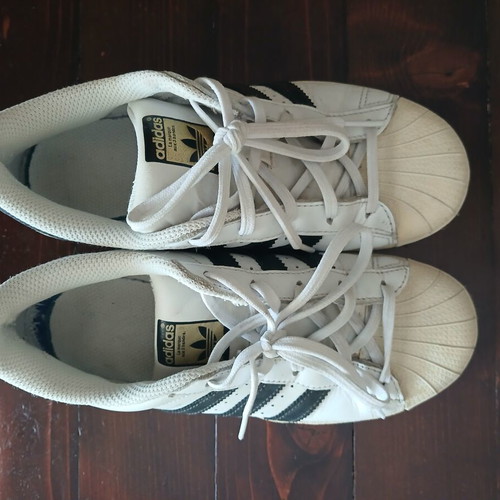 Adidas Superstar sneakers, size 35, black and white