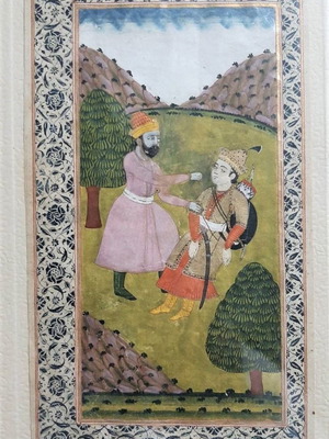 Persian miniature 18th century used, Hunter Behzad