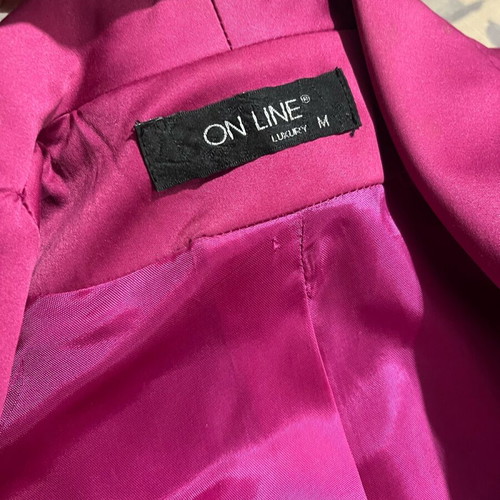 Bolero like new, magenta satin, 3/4 sleeve, size M