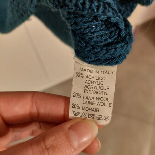 Knitted winter petrol dress used