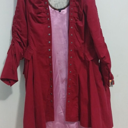 S.T. Martins Boho Gothic Coat like new, embroidered, corset style, burgundy
