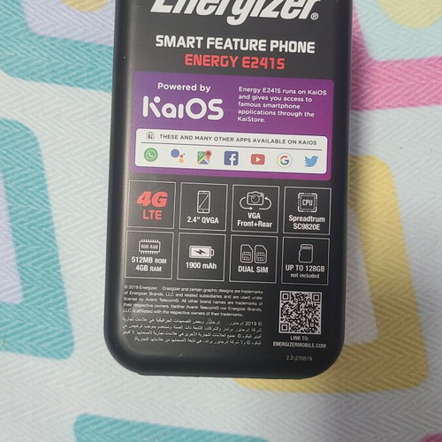 Energizer Energy E241S Dual SIM 4GB feature phone like new, black