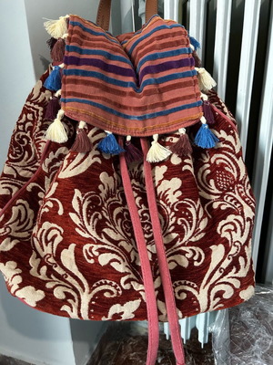 Boho backpack Carpisa like new, red canvas