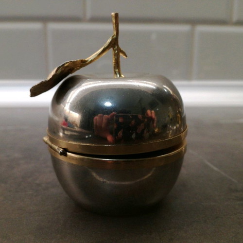 Serving set used, 14 pieces, silver-plated and gilded