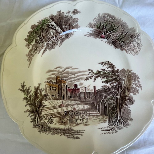 Johnson Brothers plates set of 3 used, hand-painted, 25.5 cm