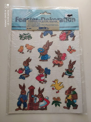 Επανακολλούμενα αυτοκόλλητα παραθύρων για Πάσχα καινούργια