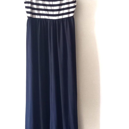 Maxi dress navy blue and white