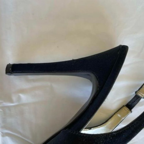 Nine West satin black high heel sandals used size 38