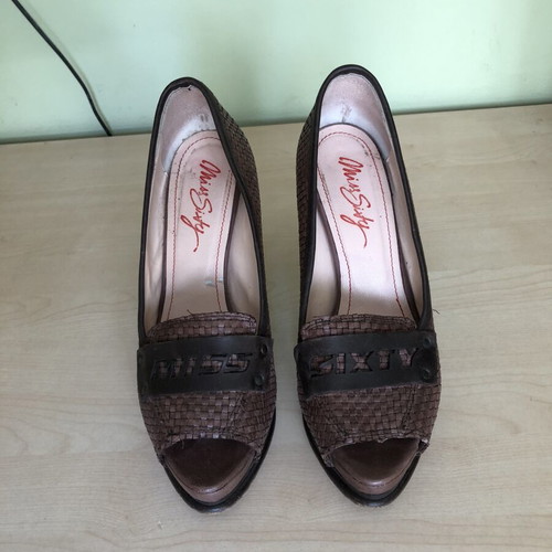 Miss Sixty women's leather high heels like new, size 39, brown