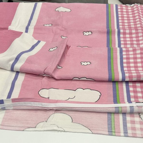 Flannel cotton duvet cover 130x200cm, pink for girl