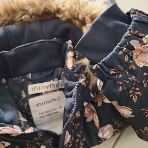 Minymo parka for girl size 128, like new, floral design