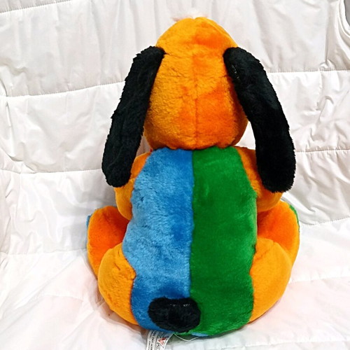 Furry dog plush new, about 30 cm, colorful