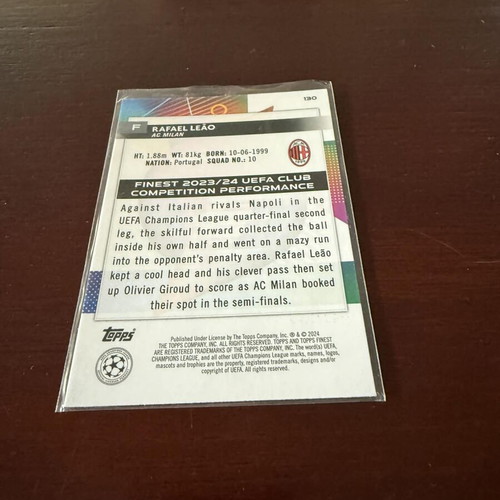 Rafael Leao 23-24 Topps Finest UEFA Ferris Wheel Refractor numbered 065/135